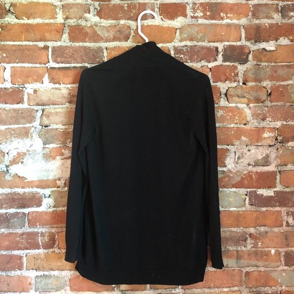 Theory lightweight black wool cardigan Petite Sm. - Picture 5 of 12